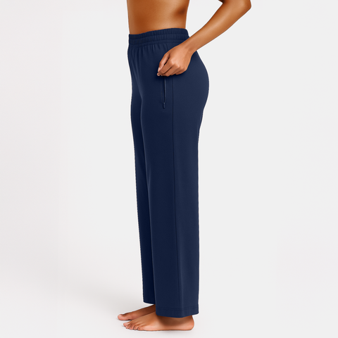 Envie Relaxed Fit Wide Leg Baggy Pant – NVTP8016 (Navy Melange)