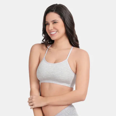 Envie Girls Non-Padded Non-Wired 3/4th Coverage Beginners Bra - NVGB1125 (Grey Melange)