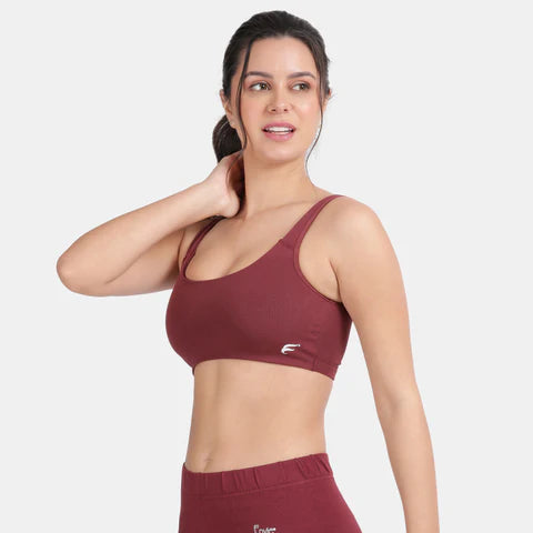 Envie Non-Padded Non-Wired Full Coverage Sports Bra - NVB1054 (Wine)