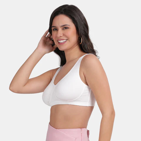 Envie Non-Padded Non-Wired Full Coverage Sleeping Bra - NVB1022 (White)