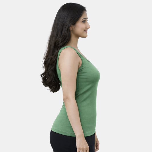 Envie Regular Fit U-Neck Short Length Tank Top - NVC3006 (Fair Green)