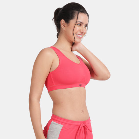 Envie Non-Padded Non-Wired Full Coverage Sports Bra - NVB1055 (Rosebite)