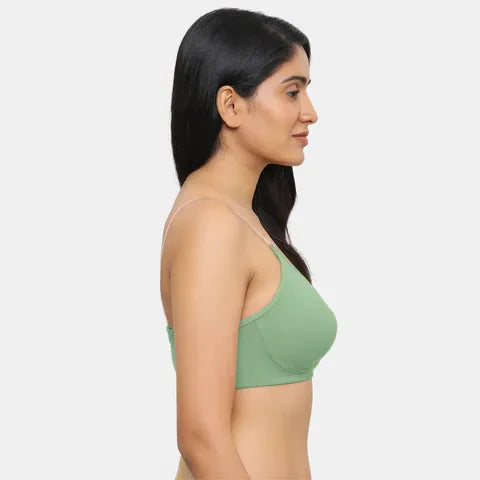 Soft fair green minimiser bra Envie cotton spandex non padded comfortable bra for women