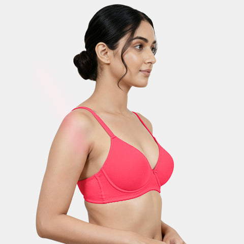 Envie Padded Non Wired Moulded 3/4th Coverage T-shirt Bra - NVB1143 (Rosebite)