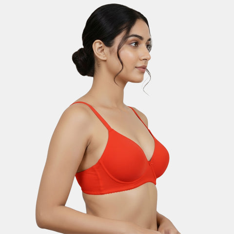 Envie Padded Non Wired Moulded 3/4th Coverage T-shirt Bra - NVB1143 (TrueRed)