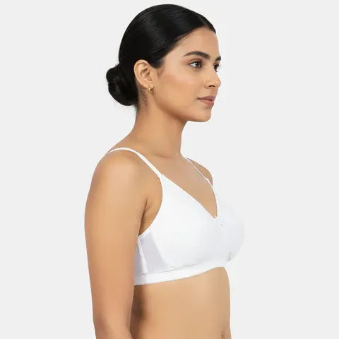 Envie minimiser bra non padded non wired 3/4th coverage NVB1139 white smooth full coverage reducing bust everyday comfort bra for women