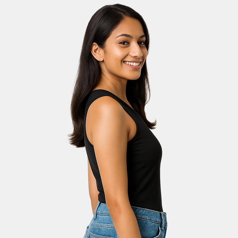 Envie Regular Fit U Neck Short Length Camisole Tank Top - NVC3033 (Black)