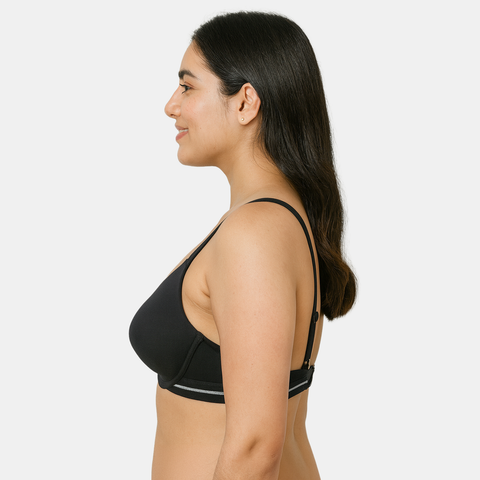 Envie Padded Wired Demi Cup Bra (Pack of 2) - NVBDEMI (Black - Grey Melange)