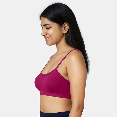 Envie Girls Non-Padded Non-Wired Full Coverage Beginners Bra - NVGB1008 (Dark Maroon)