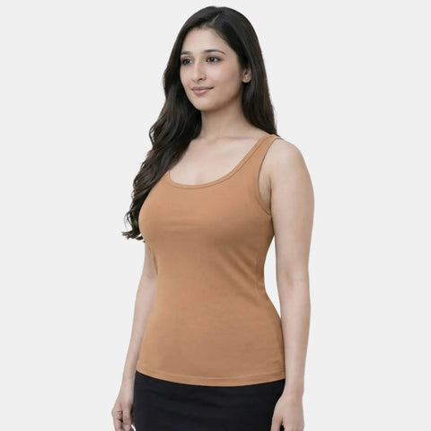 Envie Regular Fit U-Neck Short Length Tank Top - NVC3035 (Skin)