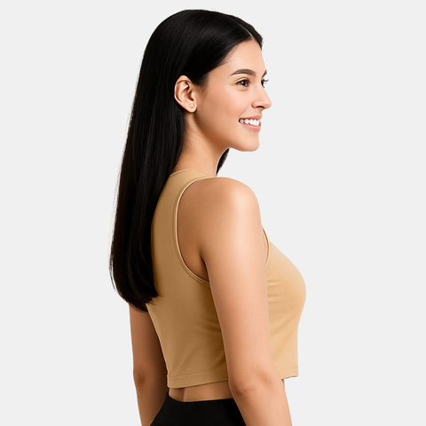 Envie Regular Fit U Neck Short Length Camisole Tank Top - NVC3033 (Nude)