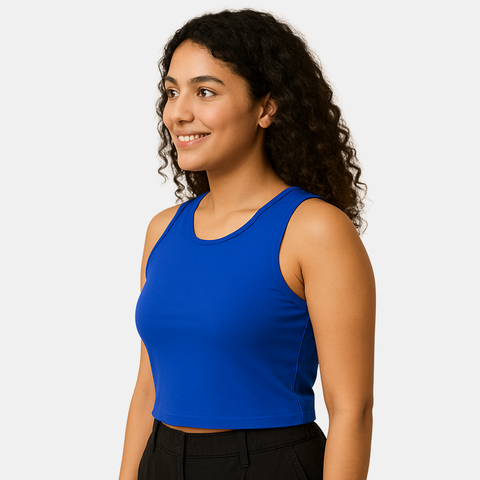 Envie Regular Fit U Neck Short Length Camisole Tank Top - NVC3033 (Sapphire)