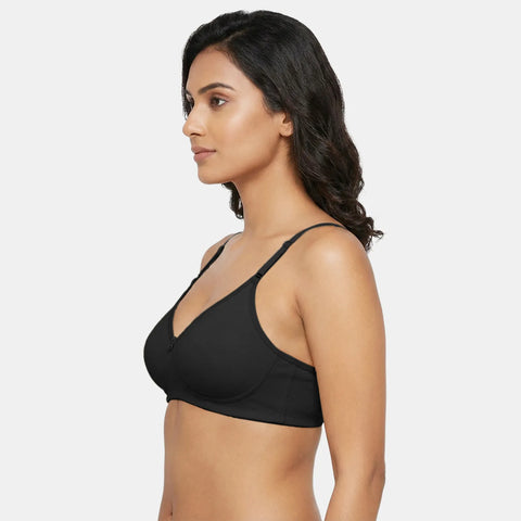 Envie Non-Padded Non-Wired 3/4th Coverage T-Shirt Bra - NVB1002 (Black)
