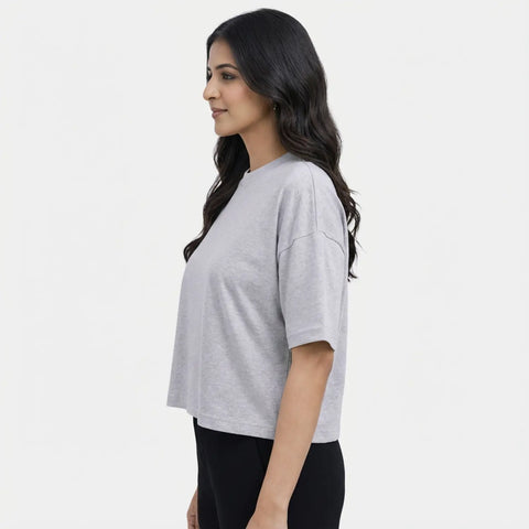 Envie Relaxed Fit Short Sleeve T-Shirt - NVTS1002 (Grey Melange)