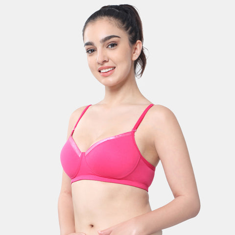 Envie Padded Non-Wired 3/4th Coverage T-Shirt Bra - NVB1007 (Fusia)