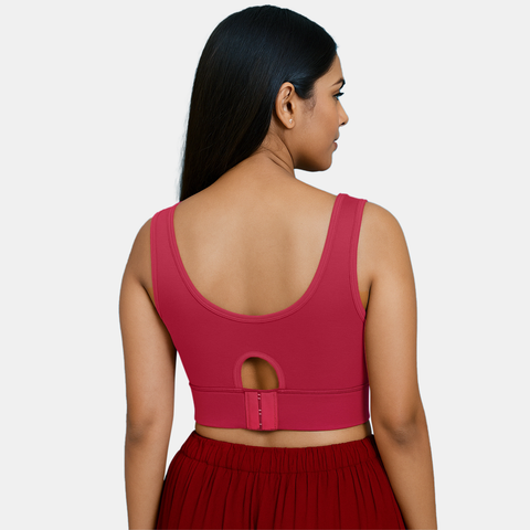 Envie Padded Non-Wired Full Coverage Sports Bra With Removable Padding - NVB1127 (Maroon)