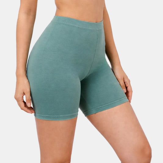 Envie Hugged Fit Thigh Length Cycling Shorts - NVS5019 (Safebrush Green)