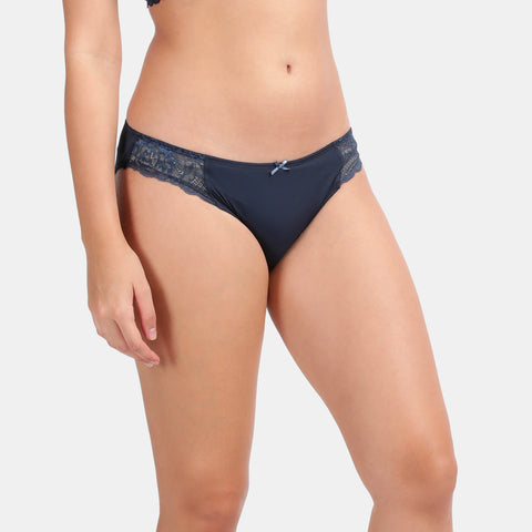 Envie Low Rise Half Rear Coverage Lace Bikini - NVP2060 (Navy)