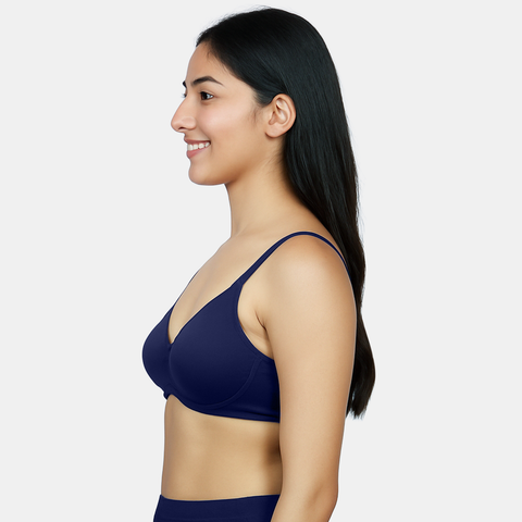 Envie Non-Padded Wired 3/4th Coverage T-Shirt Bra - NVB1132 (Navy)