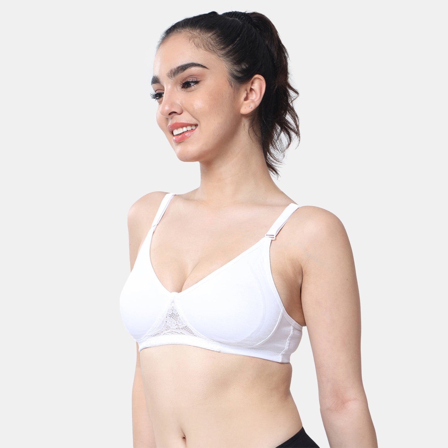 Envie Non-Padded Non-Wired Full Coverage T-Shirt Lace Bra - NVB1088