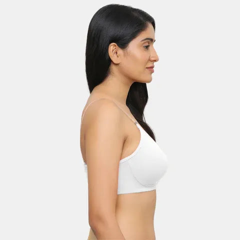 White 3/4th coverage minimiser bra Envie non padded non wired smooth daily wear lingerie