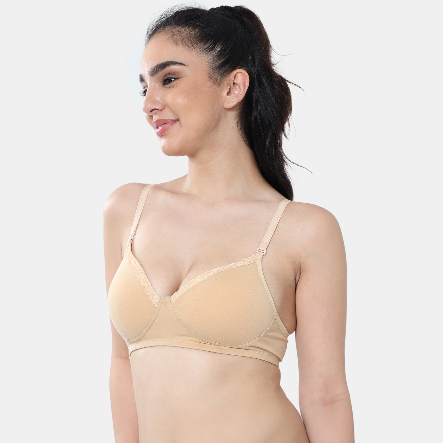 Envie Padded Non-Wired 3/4th Coverage T-Shirt Lace Bra - NVB1115