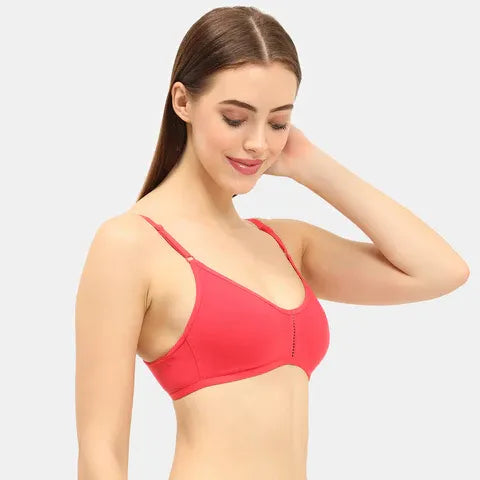Red 3/4th coverage T-shirt bra Envie non padded non wired smooth daily wear lingerie