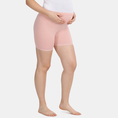 Envie Hugged Fit Maternity Lace Shorts - NVS5031 (Peach)