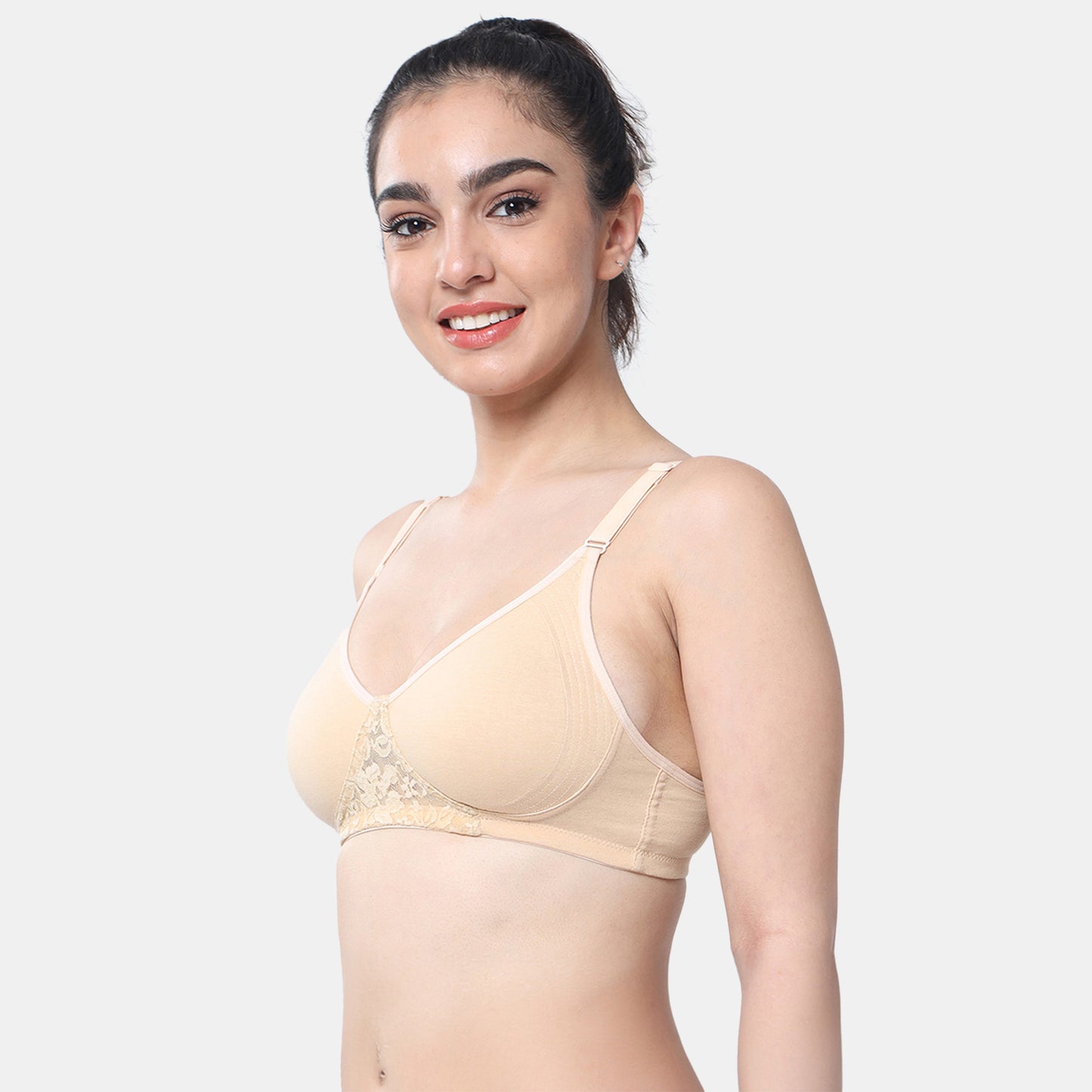 Envie Non-Padded Non-Wired Full Coverage T-Shirt Lace Bra - NVB1088