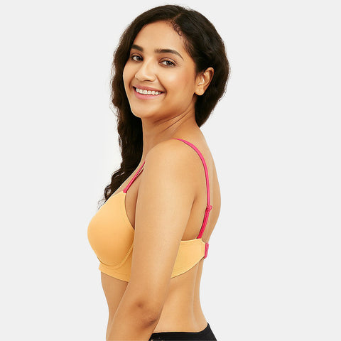 Envie Padded Non Wired Moulded 3/4th Coverage T-shirt Bra - NVB1140 (Nude Fusia)