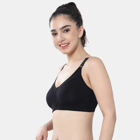 Seamless black t shirt bra Envie full coverage non wired non padded lightweight comfortable bra for women