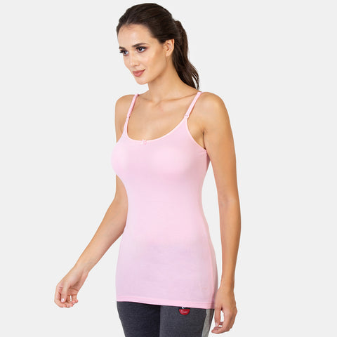 Envie Regular Fit Scoop Neck Hip Length Basic Camisole - NVC3015 (Light Pink)