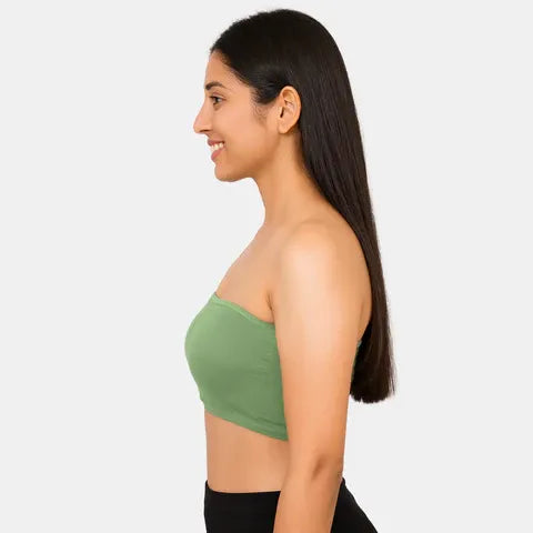 Strapless bandeau bra Envie NVB1144 fair green smooth fit non padded non wired bra for women