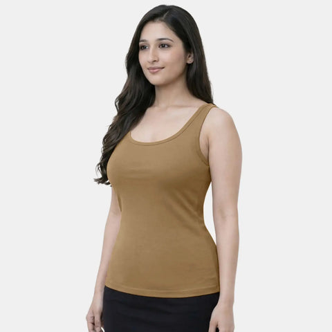 Envie Regular Fit U-Neck Short Length Tank Top - NVC3035 (Skin)