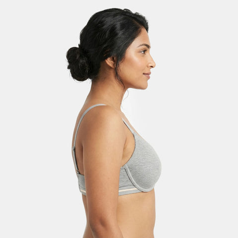 Envie Padded Wired 3/4th Coverage Demi Cup Bra (Pack of 3) - NVBDEMI (Dark Purple - Light Purple- Grey Melange)