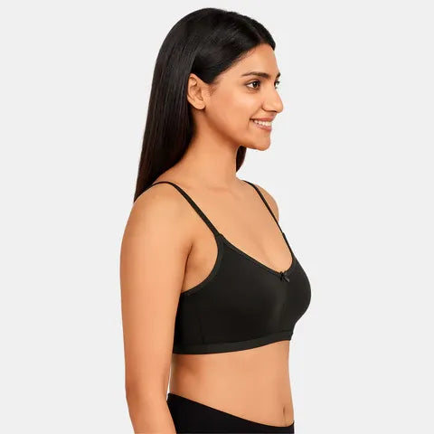 Black T-shirt bra Envie non padded non wired moulded 3/4th coverage comfortable everyday bra