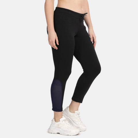 Envie Regular Fit Ankle Length Track Pant - NVTP8008 (Black Navy)