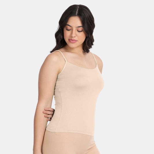 Envie Regular Fit Scoop Neck Short Length Camisole - NVC3031 (Nude)