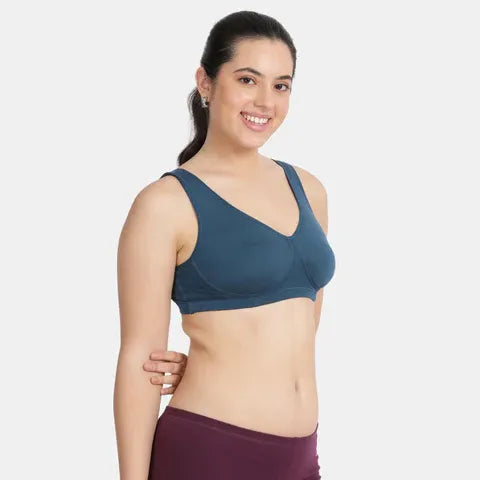 Envie Non-Padded Non-Wired Full Coverage Sleeping Bra - NVB1022 (M Blue)