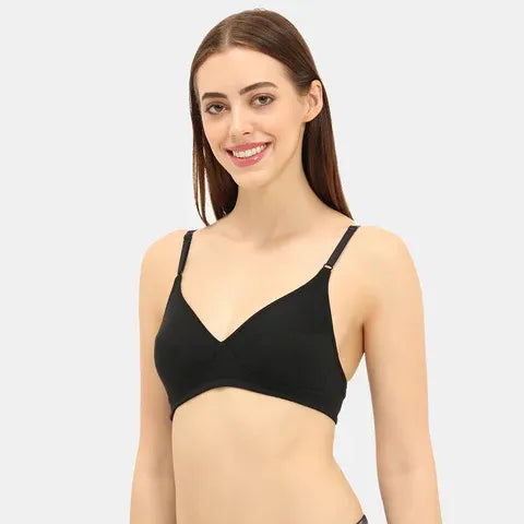 Seamless black minimiser bra Envie 3/4th coverage non wired lightweight comfortable bra for women