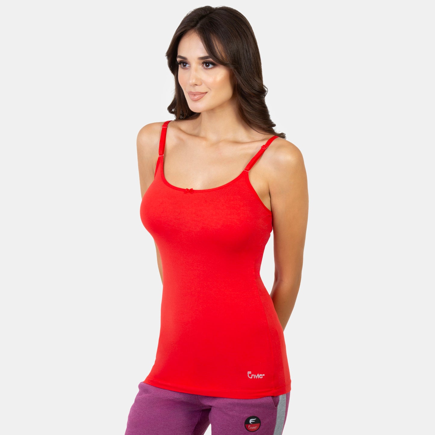 Envie Regular Fit Scoop Neck Hip Length Basic Camisole - NVC3015