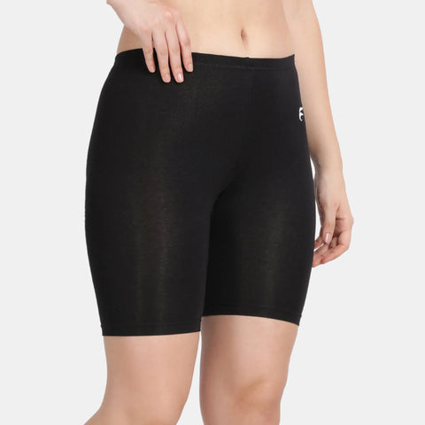Envie Pack of 2 Hugged Fit Thigh Length Cycling Shorts - NVS5019 (Black)