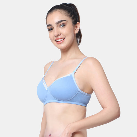 Envie Padded Non-Wired 3/4th Coverage T-Shirt Bra - NVB1007 (Blue)