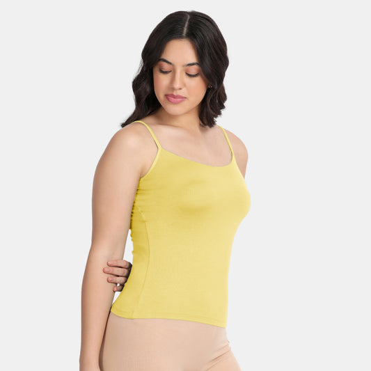 Envie Regular Fit Scoop Neck Short Length Camisole - NVC3031 (Yellow)