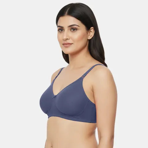 Dark denim minimiser bra Envie non padded non wired 3/4th coverage comfortable everyday wear bra for women