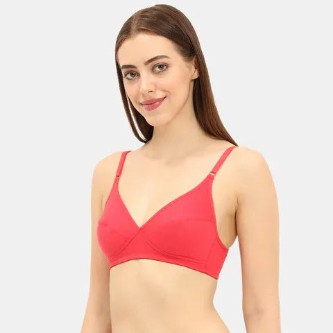 Envie minimiser bra non padded non wired 3/4th coverage NVB1083 red smooth full coverage reducing bust everyday comfort bra for women