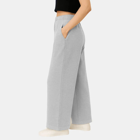 Envie Relaxed Fit Wide Leg Baggy Pant – NVTP8016 (Grey Melange)
