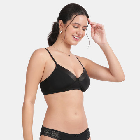 Envie Padded Non-Wired 3/4th Coverage T-Shirt Bra - NVB1128 (Black)