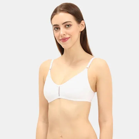 White 3/4th coverage T-shirt bra Envie non padded non wired smooth daily wear lingerie