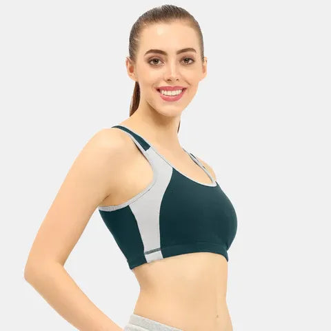 Non-wired padded sports bra for women with comfortable full coverage